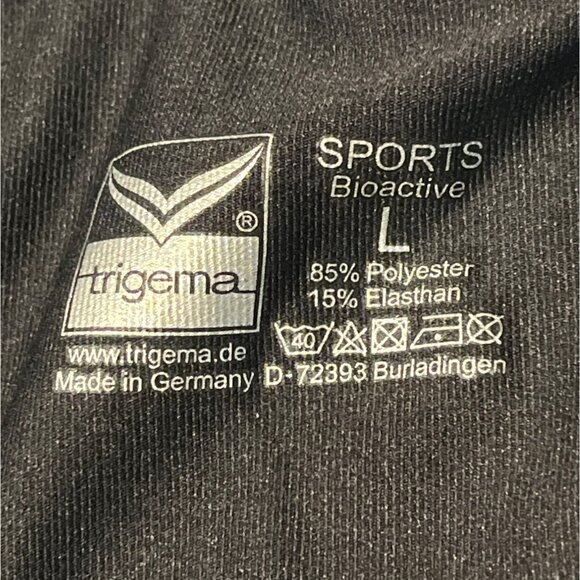 Trigema Mens Cycling Tights W/ Padded Seat Black Size L Polyester/Elastane Blend - Picture 3 of 6